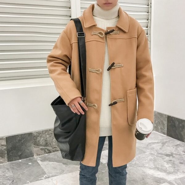 Men's Classic Duffle Coat with Horn Buttons - Image 6