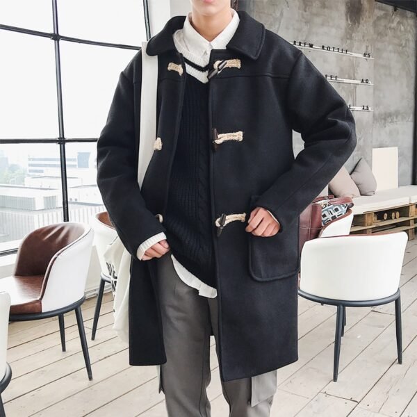 Men's Classic Duffle Coat with Horn Buttons - Image 5