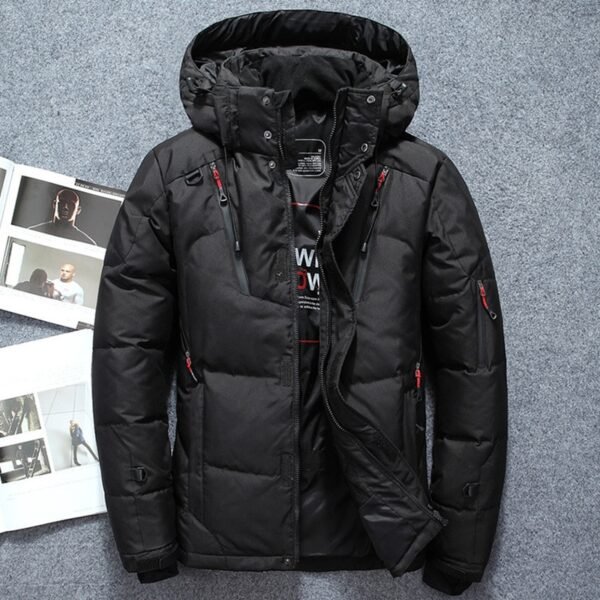Men's Winter Faux Fur Hooded Jacket - Image 4