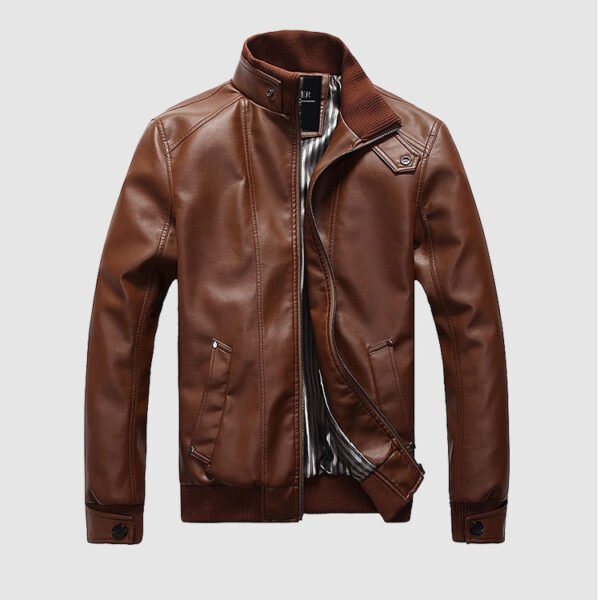 Men's Classic Leather Jacket - Image 3