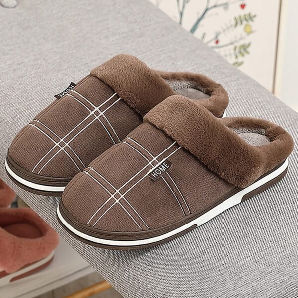 Men's Plaid Plush Slippers - Image 9