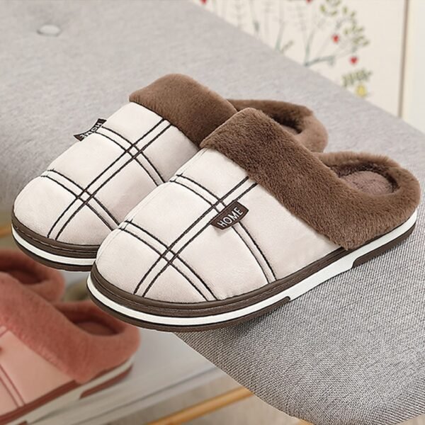 Men's Plaid Plush Slippers - Image 8