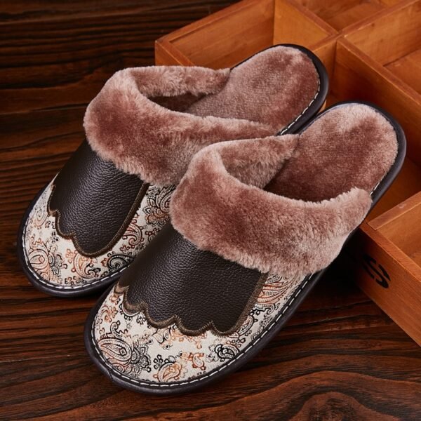 Men's Luxury Fur and Leather Slippers - Image 5
