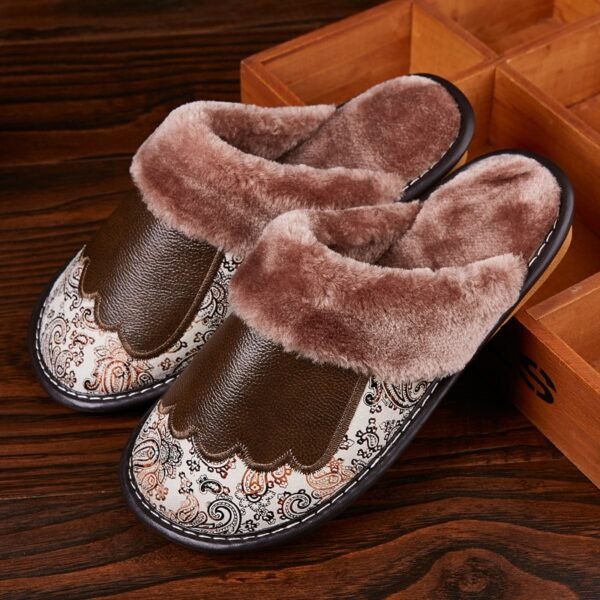 Men's Luxury Fur and Leather Slippers - Image 4