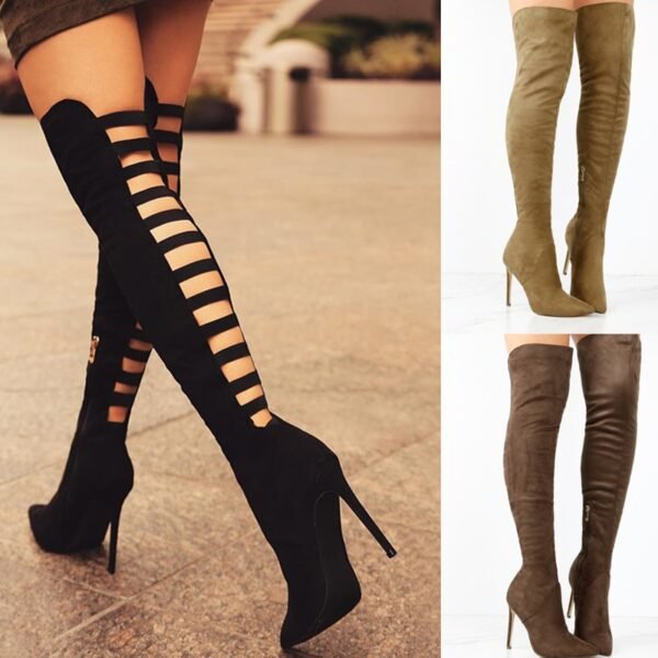 Women's Sexy Strappy Knee High Boots - Image 3
