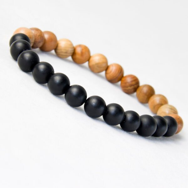 Men's Wooden and Stone Beads Beaded Bracelet - Image 6