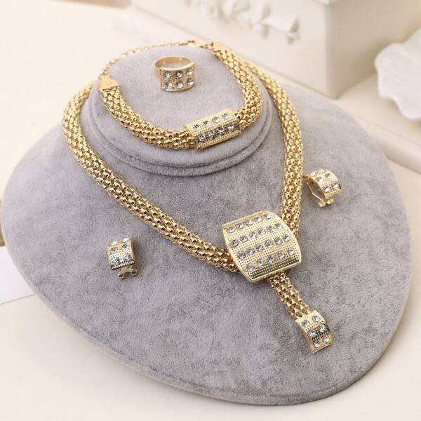 Wedding Crystal Gold Jewerly Set - Image 6