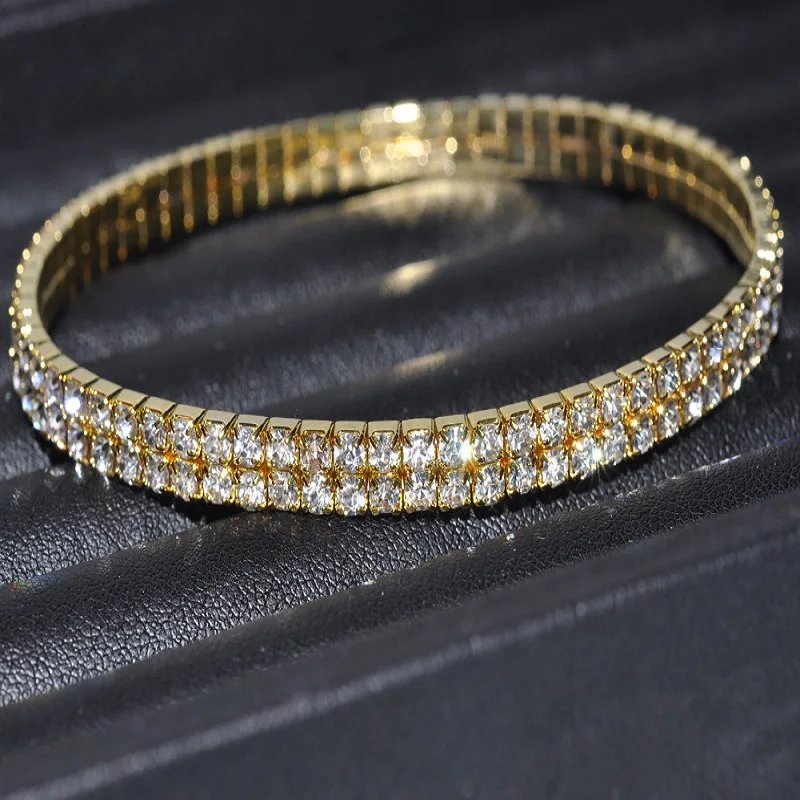 Rhinestone Women's Ankle Bracelet in Gold and Silver