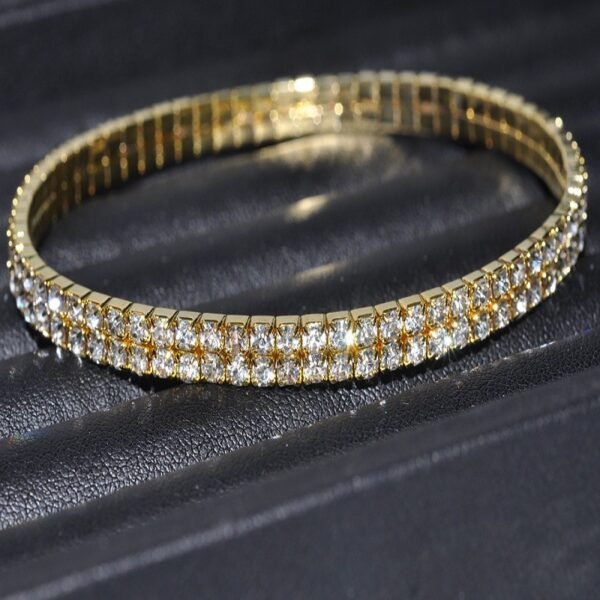 Rhinestone Women's Ankle Bracelet in Gold and Silver - Image 4