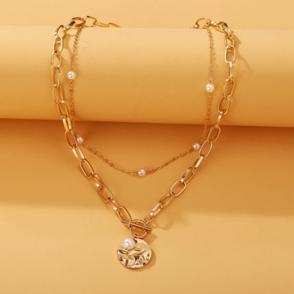 Multilayer Gold Color Coin Chain Necklace for Women - Image 5