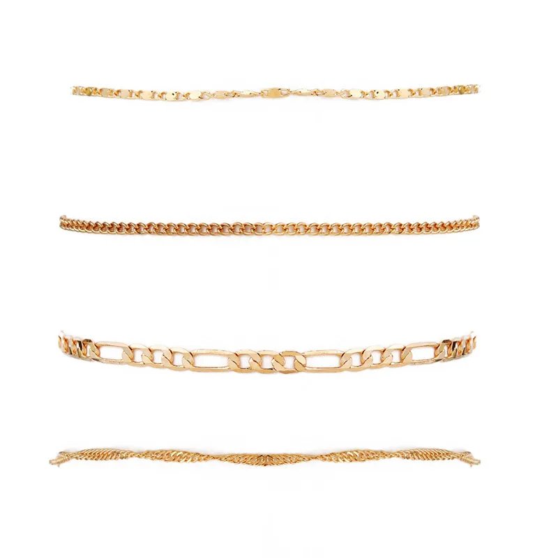 Fashion Gold Color Anklets Set