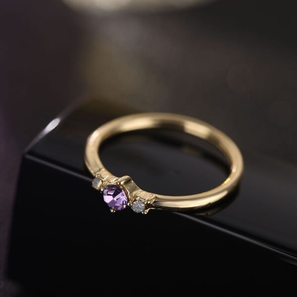 Women's Gold Ring Set 4 Pcs - Image 7