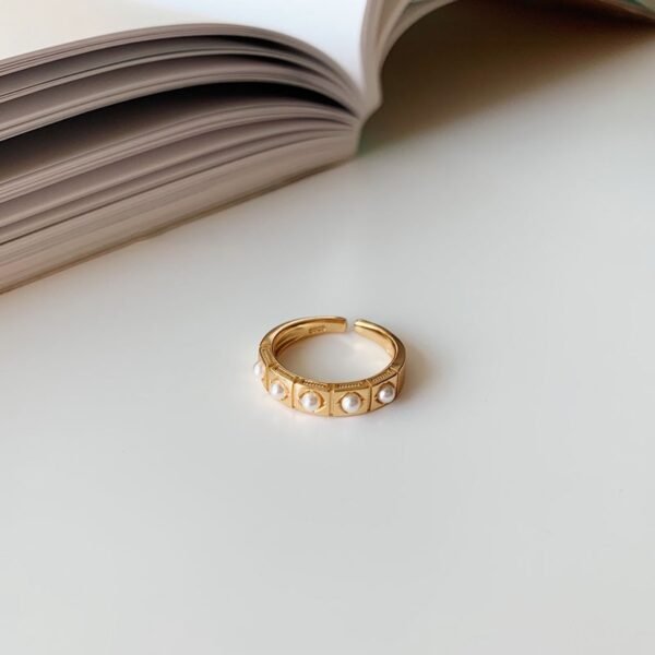 Women's 925 Sterling Silver Pearl Gold Rings - Image 6