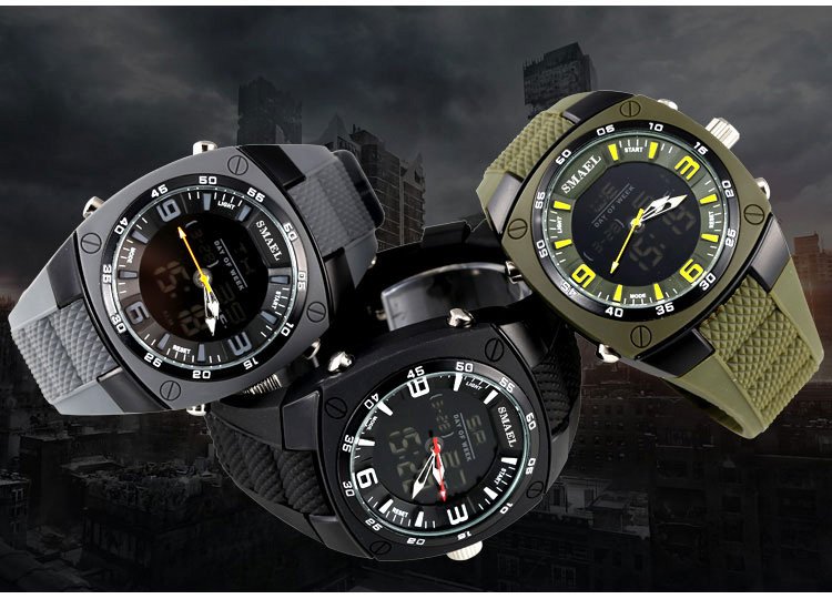Men's Military Style Wide Bracelet Watches