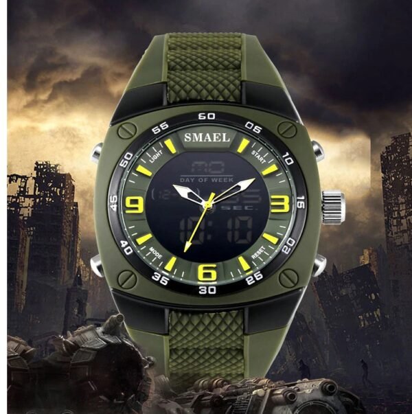 Men's Military Style Wide Bracelet Watches - Image 3