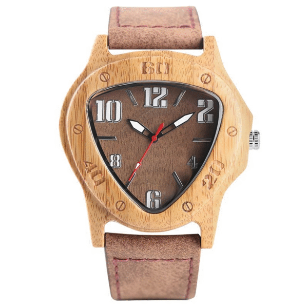 Triangle-Shaped Bamboo Wood Men's Watches