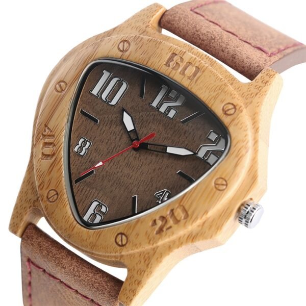 Triangle-Shaped Bamboo Wood Men's Watches - Image 5