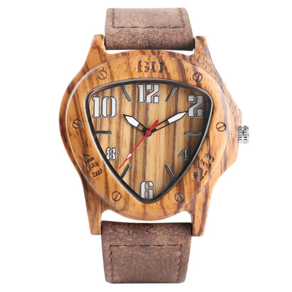 Triangle-Shaped Bamboo Wood Men's Watches - Image 6