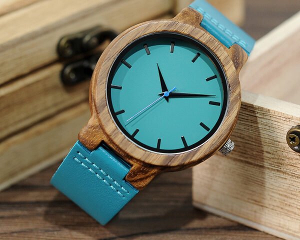 Men's Blue Leather Watch - Image 4