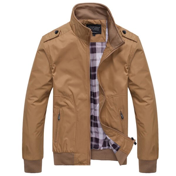 Casual Stand Collar Slim Jacket for Men - Image 3